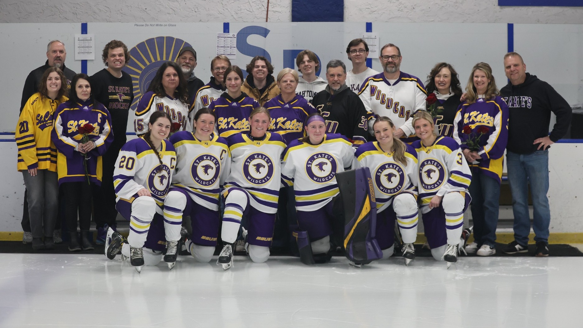 St. Catherine hockey senior and families