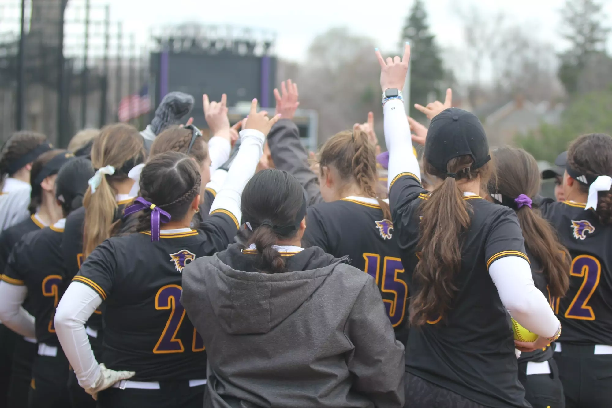 wildcat softball huddle