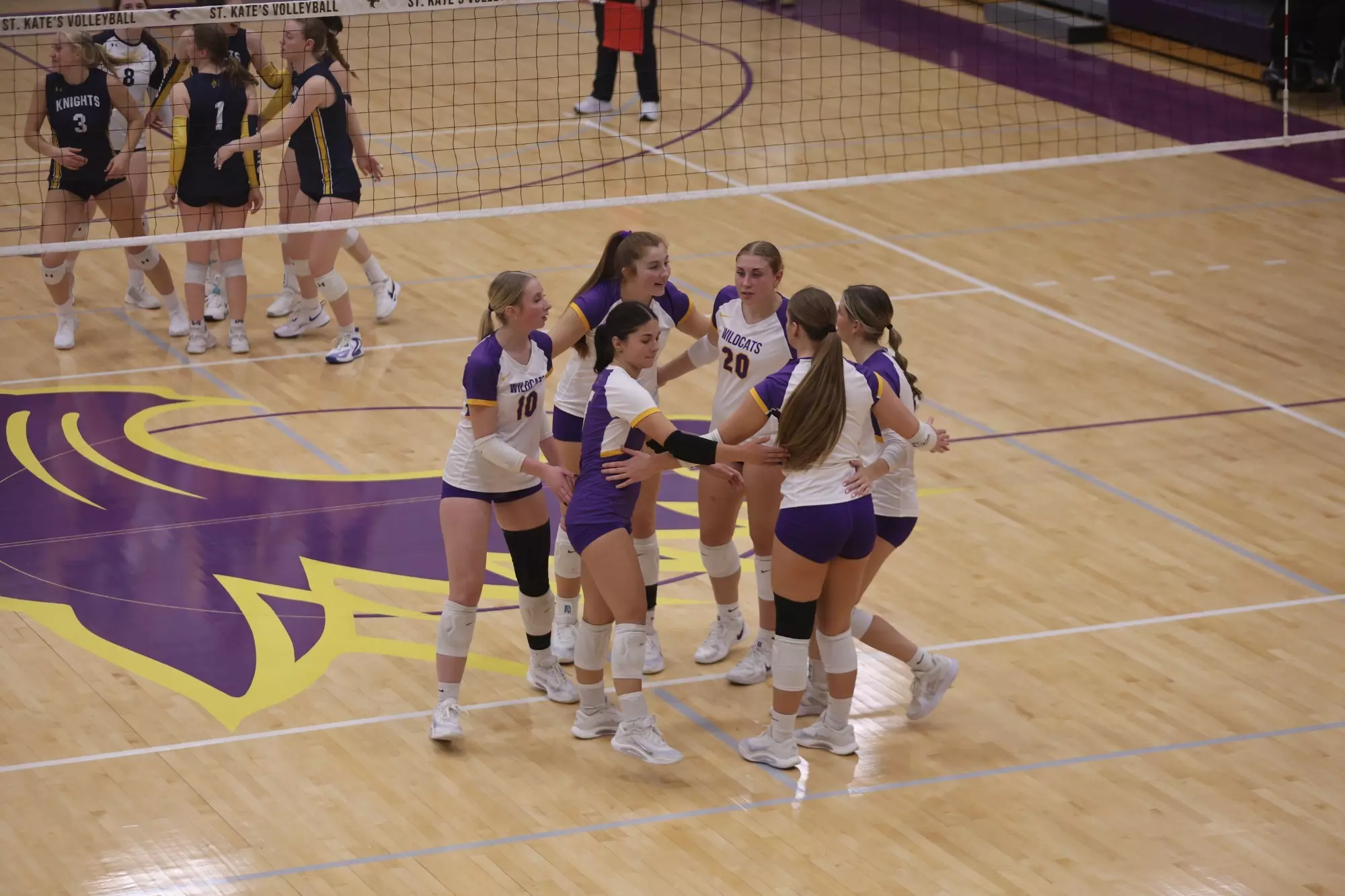 st kates volleyball huddle at home