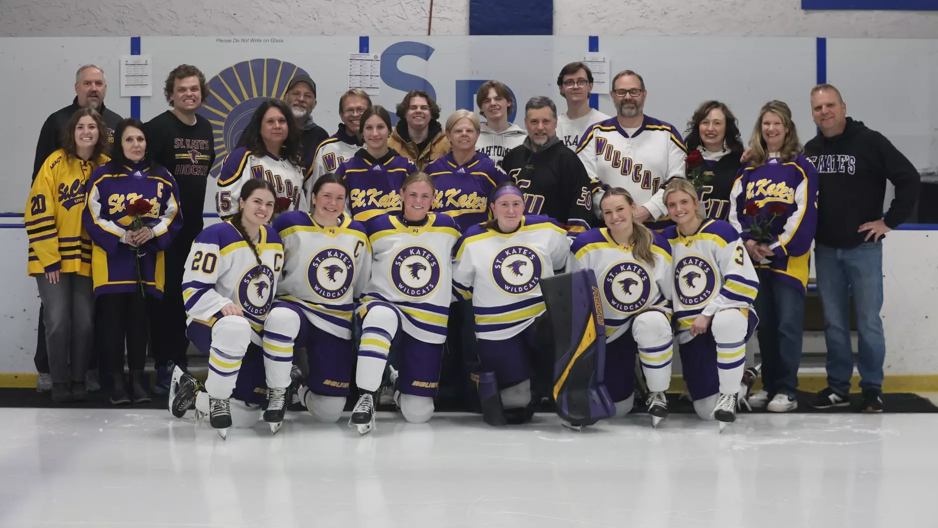 St. Catherine hockey senior and families